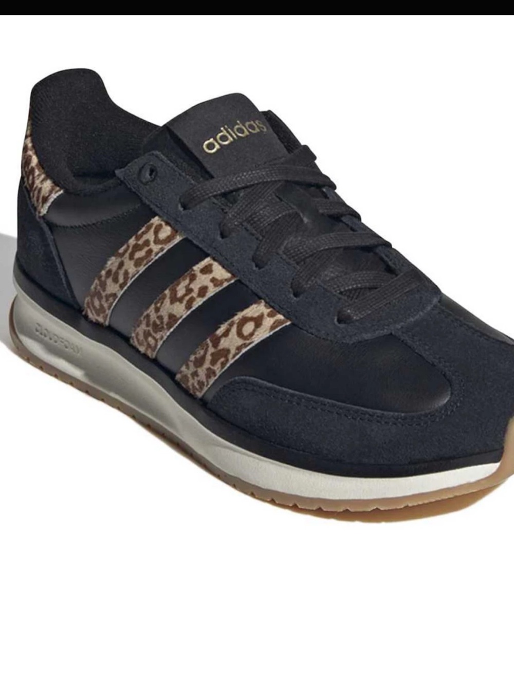 adidas Black Sneakers with Leopard Accents